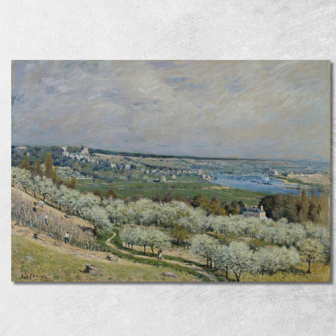 La Terrazza A Saint-Germain In Primavera Alfred Sisley asi89 quadro stampato su tela