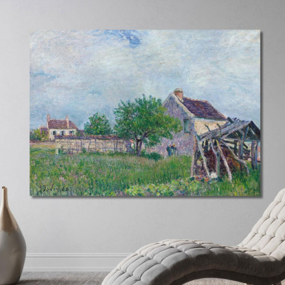 Vecchia Casetta Dal Tetto Di Paglia A Les Sablons Alfred Sisley asi91 quadro stampato su tela