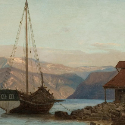 Sera A Balestrand Amaldus Nielsen ani4 quadro stampato su tela