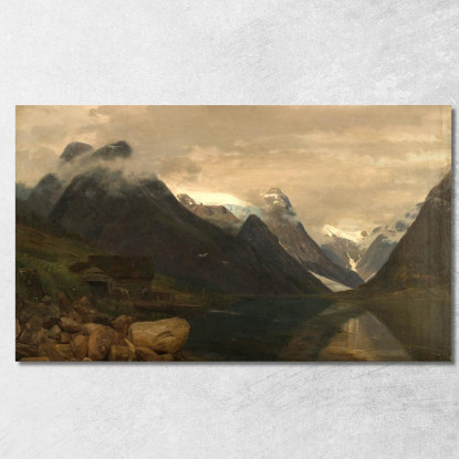 Montagne Di Fjærland Sogn Amaldus Nielsen ani46 quadro stampato su tela