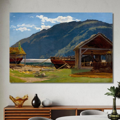 Da Eide Hardanger Amaldus Nielsen ani56 quadro stampato su tela