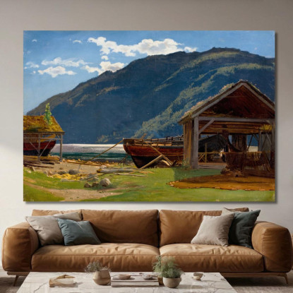 Da Eide Hardanger Amaldus Nielsen ani56 quadro stampato su tela