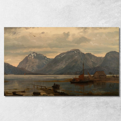 Dalle Montagne Di Englafjell Hardanger Amaldus Nielsen ani58 quadro stampato su tela