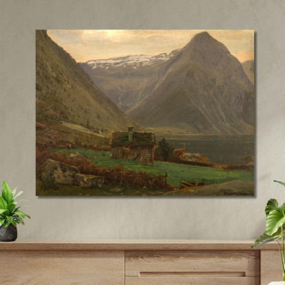 Da Æsefjord Balestrand Amaldus Nielsen ani107 quadro stampato su tela