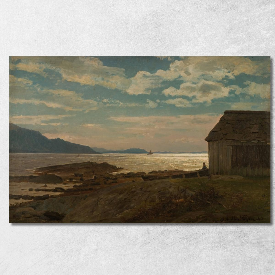 Da Ølvestranden Hardanger Amaldus Nielsen ani108 quadro stampato su tela