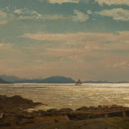 Da Ølvestranden Hardanger Amaldus Nielsen ani108 quadro stampato su tela