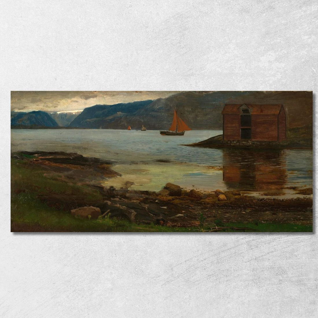 Gjermundshavn Hardanger Amaldus Nielsen ani122 quadro stampato su tela