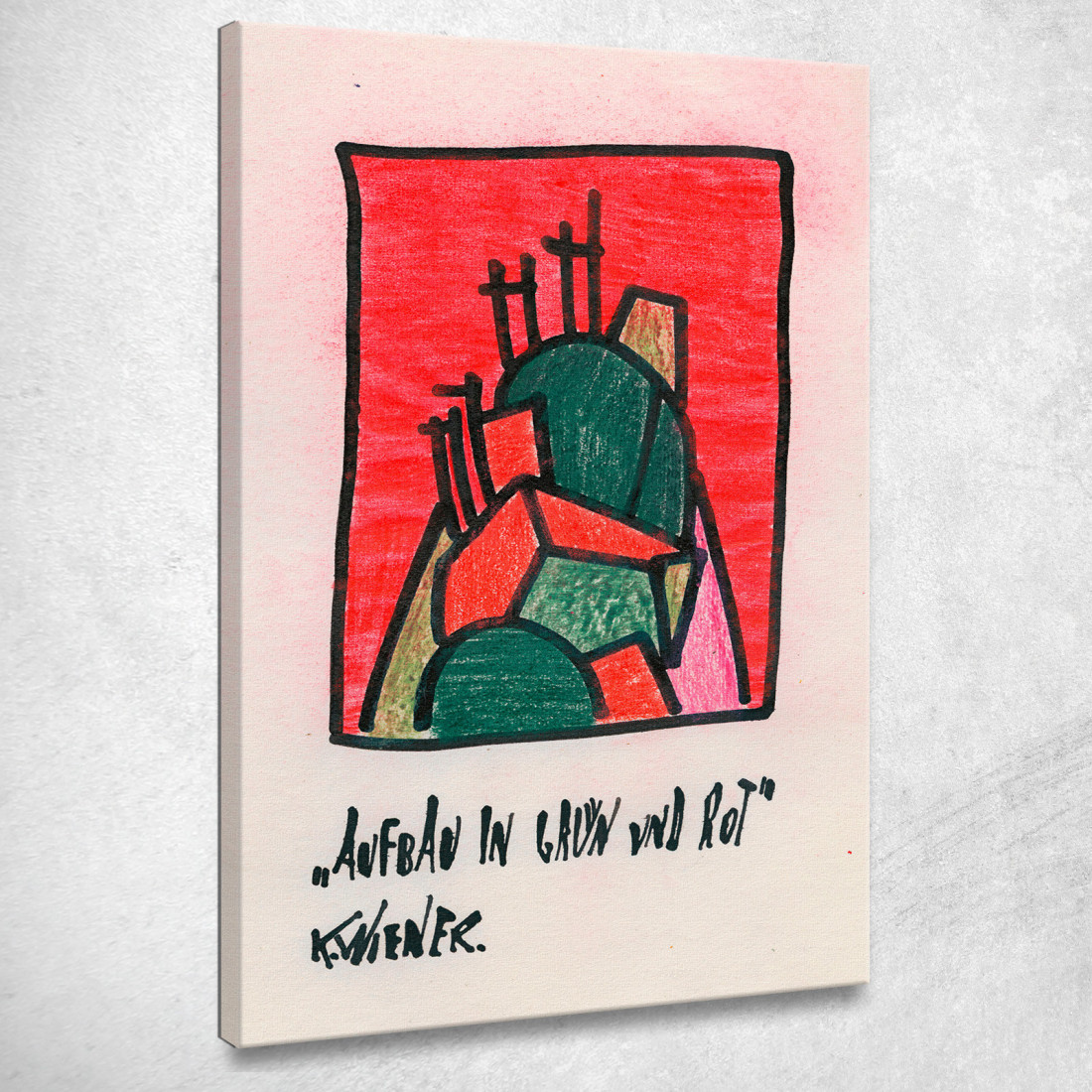 Struttura In Verde E Rosso Karl Wiener kwn24 quadro stampato su tela Struttura In Verde E Rosso Karl Wiener kwn24 quadro stampato su tela