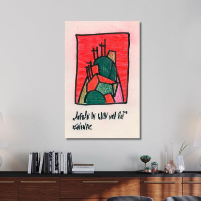 Struttura In Verde E Rosso Karl Wiener kwn24 quadro stampato su tela