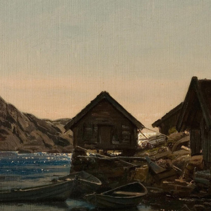 Magazzini Costieri Lindesnes Amaldus Nielsen ani190 quadro stampato su tela