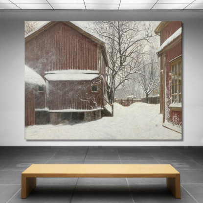 Bufera Di Neve In Majorstuveien 8 Amaldus Nielsen ani197 quadro stampato su tela