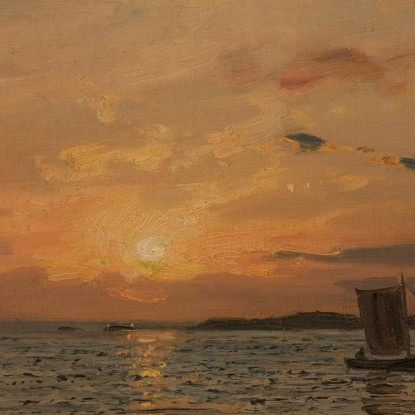 Tramonto Hvaler Amaldus Nielsen ani203 quadro stampato su tela