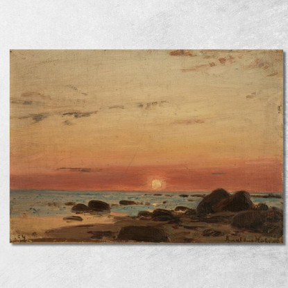 Tramonto Amaldus Nielsen ani204 quadro stampato su tela