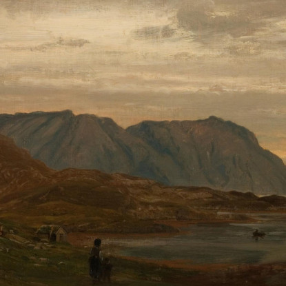 Stavenes Sognefjord Amaldus Nielsen ani218 quadro stampato su tela