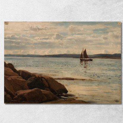 Scena Di Spiaggia Hvaler Amaldus Nielsen ani221 quadro stampato su tela