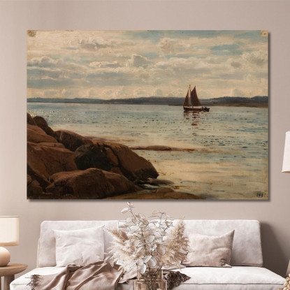 Scena Di Spiaggia Hvaler Amaldus Nielsen ani221 quadro stampato su tela