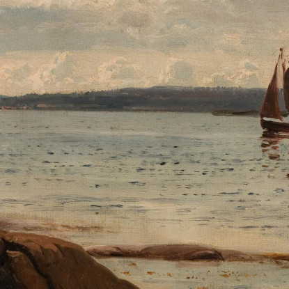 Scena Di Spiaggia Hvaler Amaldus Nielsen ani221 quadro stampato su tela