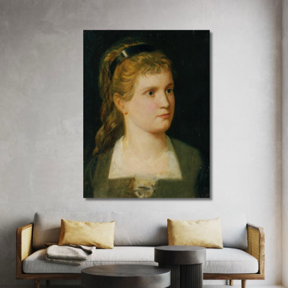 Mezzobusto Della Nipote Kathchen Winder Anton Romako arm10 quadro stampato su tela