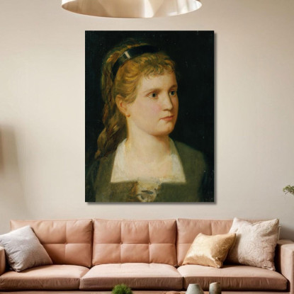 Mezzobusto Della Nipote Kathchen Winder Anton Romako arm10 quadro stampato su tela