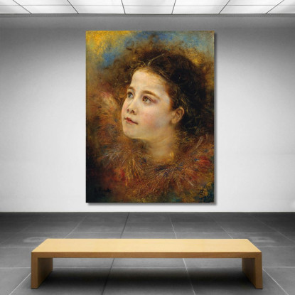 Ragazza Con Collare Di Spighe Anton Romako arm41 quadro stampato su tela