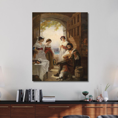 Osteria Napoletana Anton Romako arm44 quadro stampato su tela