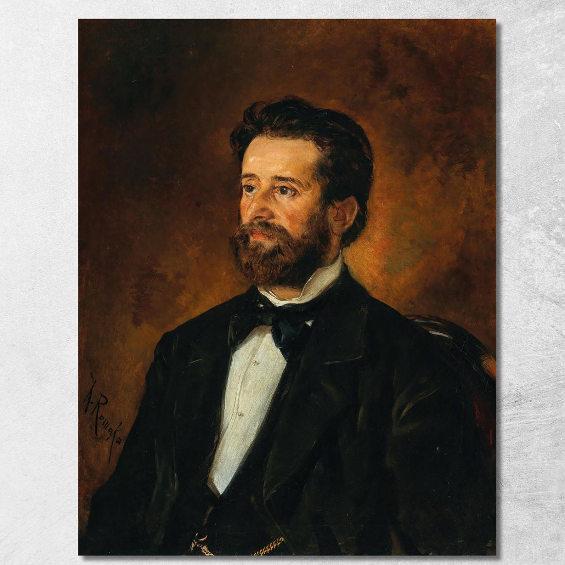 Ritratto Dell'Architetto Johann De Colle (1840-1889) Anton Romako arm45 quadro stampato su tela Ritratto Dell'Architetto Johann De Colle (1840-1889) Anton Romako arm45 quadro stampato su tela