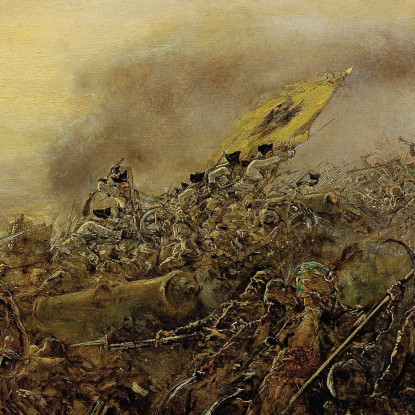 Principe Eugenio Di Savoia Nella Battaglia Di Zenta Anton Romako arm48 quadro stampato su tela