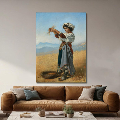 La Raccoglitrice Di Grano Anton Romako arm56 quadro stampato su tela
