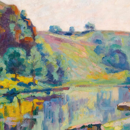 La Roccia Dell'Eco Armand Guillaumin agl29 quadro stampato su tela