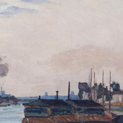 Il Molo Di Bercy Armand Guillaumin agl37 quadro stampato su tela