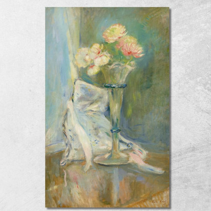 Anemoni Rosa Berthe Morisot bmr2 quadro stampato su tela