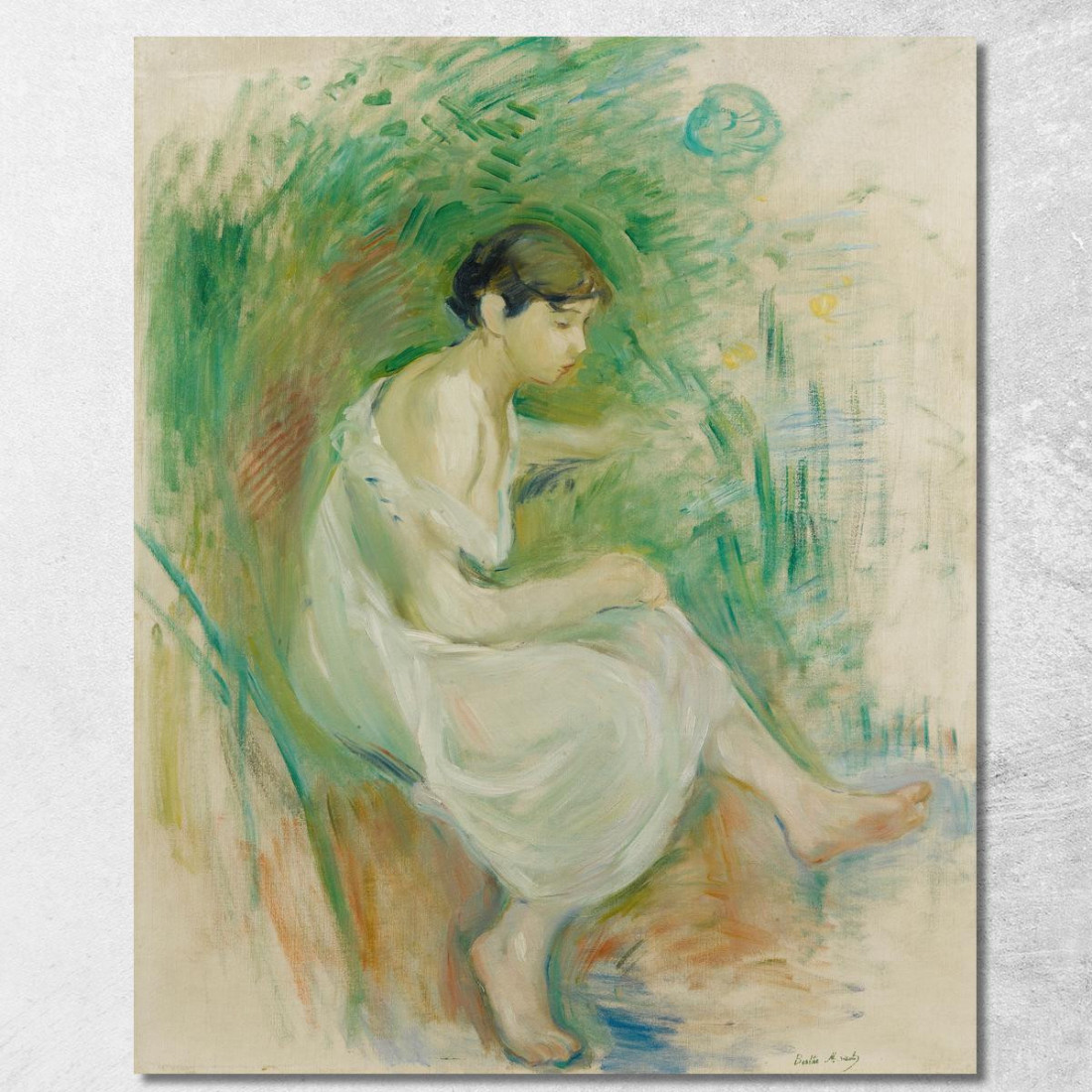 Bagnante In Camicia Berthe Morisot bmr5 quadro stampato su tela Bagnante In Camicia Berthe Morisot bmr5 quadro stampato su tela