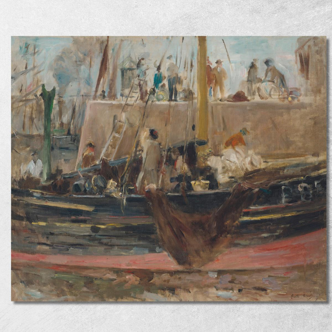 Barche All'Attracco Berthe Morisot bmr6 quadro stampato su tela Barche All'Attracco Berthe Morisot bmr6 quadro stampato su tela