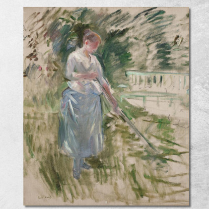 Fienatrice Berthe Morisot bmr8 quadro stampato su tela