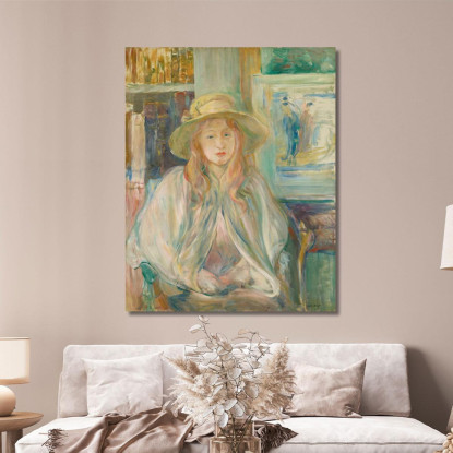 Bambina Con Cappello Di Paglia Berthe Morisot bmr11 quadro stampato su tela