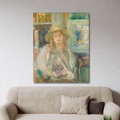 Bambina Con Cappello Di Paglia Berthe Morisot bmr11 quadro stampato su tela