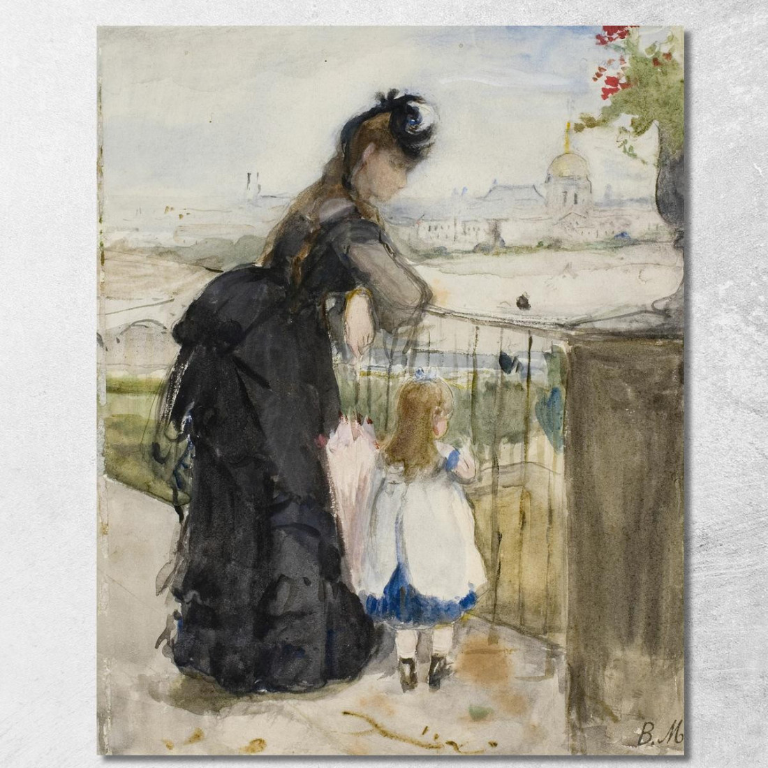 Sul Balcone Berthe Morisot bmr24 quadro stampato su tela Sul Balcone Berthe Morisot bmr24 quadro stampato su tela