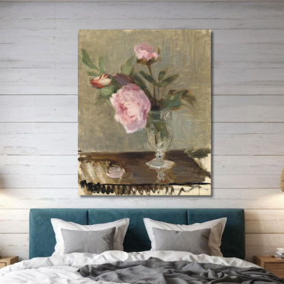Peonie Berthe Morisot bmr27 quadro stampato su tela