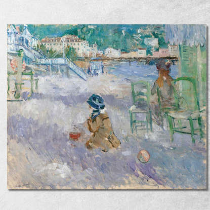 Spiaggia Di Nizza Berthe Morisot bmr28 quadro stampato su tela