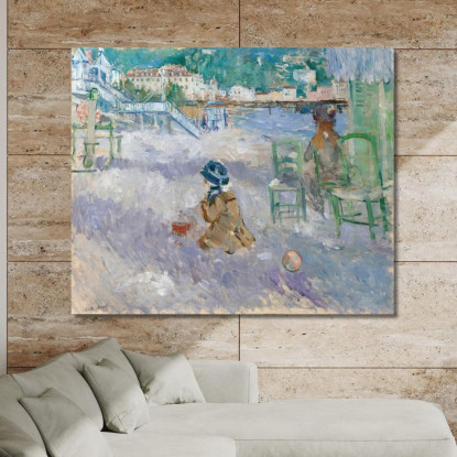 Spiaggia Di Nizza Berthe Morisot bmr28 quadro stampato su tela