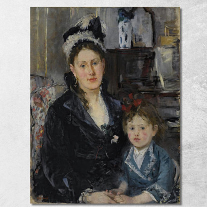 Ritratto Di Madame Boursier E Sua Figlia Berthe Morisot bmr29 quadro stampato su tela