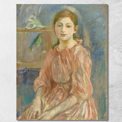 La Figlia Dell'Artista Con Un Pappagallino Berthe Morisot bmr34 quadro stampato su tela