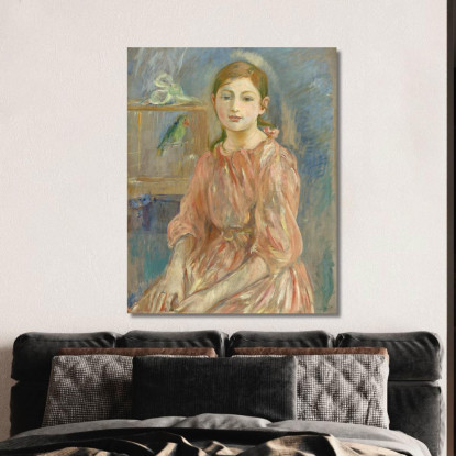 La Figlia Dell'Artista Con Un Pappagallino Berthe Morisot bmr34 quadro stampato su tela