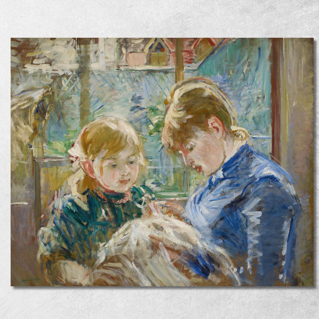 La Figlia Dell'Artista Julie Con La Sua Bambinaia Berthe Morisot bmr35 quadro stampato su tela La Figlia Dell'Artista Julie Con La Sua Bambinaia Berthe Morisot bmr35 quadro stampato su tela