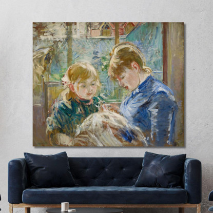 La Figlia Dell'Artista Julie Con La Sua Bambinaia Berthe Morisot bmr35 quadro stampato su tela
