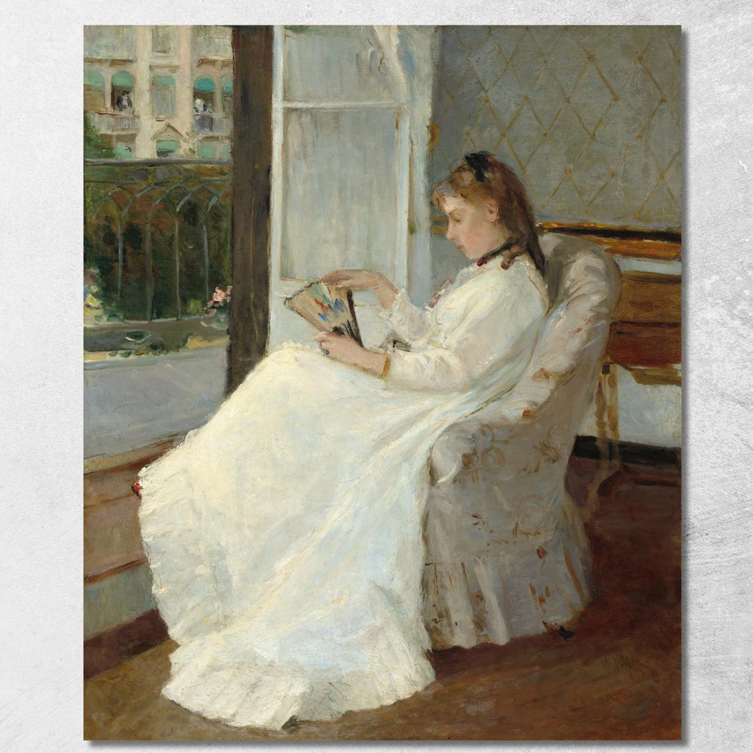 La Sorella Dell'Artista Alla Finestra Berthe Morisot bmr36 quadro stampato su tela La Sorella Dell'Artista Alla Finestra Berthe Morisot bmr36 quadro stampato su tela