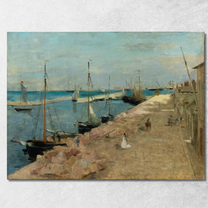 Il Porto Di Cherbourg Berthe Morisot bmr44 quadro stampato su tela