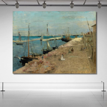 Il Porto Di Cherbourg Berthe Morisot bmr44 quadro stampato su tela