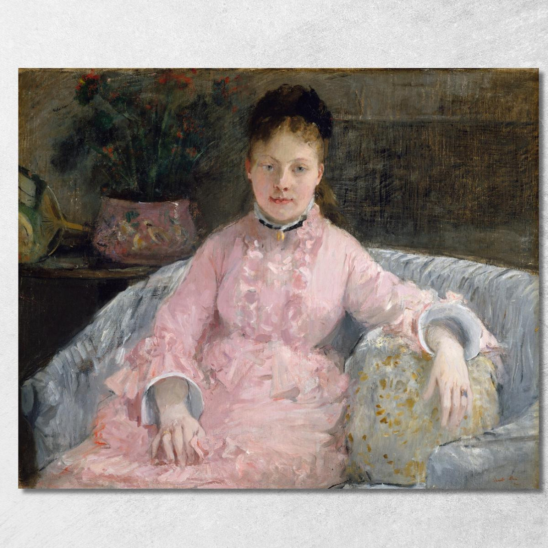 L'Abito Rosa (Albertie-Marguerite Carré Poi Madame Ferdinand-Henri Himmes 1854-1935) Berthe Morisot bmr46 quadro stampato su te L'Abito Rosa (Albertie-Marguerite Carré Poi Madame Ferdinand-Henri Himmes 1854-1935) Berthe Morisot bmr46 quadro stampato su te
