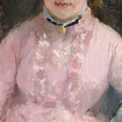 L'Abito Rosa (Albertie-Marguerite Carré Poi Madame Ferdinand-Henri Himmes 1854-1935) Berthe Morisot bmr46 quadro stampato su te